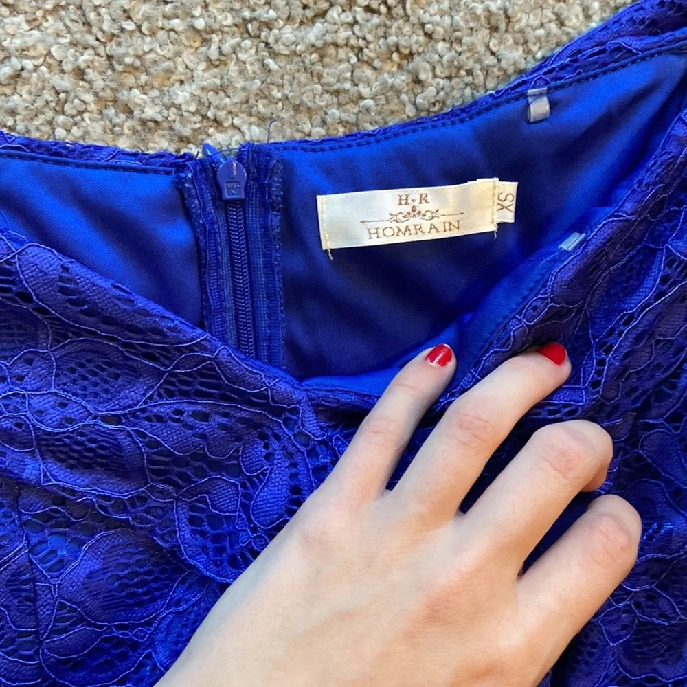 Beautiful Lace Royal Blue formal dress - Picture 3 of 4